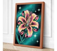 Cosmic Bloom Botanical Canvas Wall Art Print 18x12 Inch (46 x 30 cm)