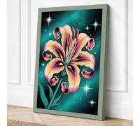Cosmic Bloom Botanical Canvas Wall Art Print 24x16 Inch (61 x 41 cm)