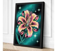 Cosmic Bloom Botanical Canvas Wall Art Print 24x16 Inch (61 x 41 cm)