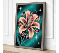Cosmic Bloom Botanical Canvas Wall Art Print 36x24 Inch (91 x 61 cm)