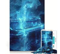 Cosmic Blue Grand Piano Jigsaw Puzzles 1000 Pieces for Teenagers Cognitive Train, Premium Print, Pattern Assemble, Santa Surprise (38x52cm)