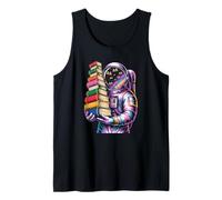 Cosmic Bookworm Astronaut Reading Galaxy Science Fiction Tank Top