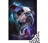 Cosmic Bulldog Portrait-7 Puzzle 1000 Pieces for Adults, Pet Inspired Challenge for Quiet Indoor Fun 52x38cm/1000pcs