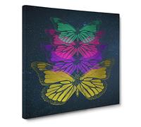Cosmic Butterflies Canvas Print | Gallery Wrapped 30mm Frame Wall Art | 14x14 inches | Ready to Hang | Modern Space Picture | Living Room Bedroom Lounge Office