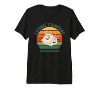 Cosmic Campers Funny Alien Camping Tent Ventilation Sunset Premium T-Shirt
