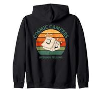 Cosmic Campers Funny Alien Camping Tent Ventilation Sunset Zip Hoodie
