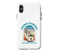 Cosmic Campers Funny Alien Hide Seek Retro Sunset on Back Case for iPhone X/XS