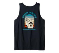 Cosmic Campers Funny Alien Hide Seek Retro Sunset on Back Tank Top