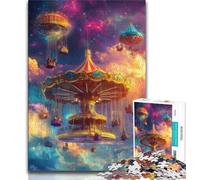 Cosmic Carousel Puzzles for Teenagers Teens 1000pc Puzzle,Challenging To Complete But Fun And Humorous with Matching Poster And Trivia Sheet 38x26cm