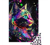 Cosmic Cat 1000 Piece Jigsaw Puzzle for Adults-Puzzles Teenagers Paper Puzzles- Relax Puzzles Games-Brain Teaser Puzzle 1000pcs (38x26cm)