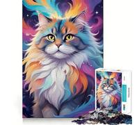 Cosmic Cat A Fantastical 1000 Piece Jigsaw Puzzles for Adults Think Sharper, Fine Detail, Home Play, Xmas Idea (38x26cm)