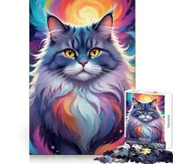 Cosmic Cat A Fantastical 1000 Piece Jigsaw Puzzles for Adults Think Sharper, Fine Detail, Home Play, Xmas Idea (38x26cm)