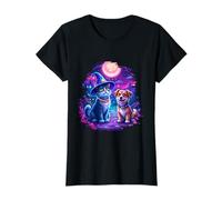 Cosmic Cat and Dog in a Galactic Paradise T-Shirt
