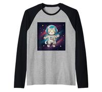 Cosmic Cat Conquering The Galaxy Raglan Baseball Tee