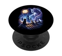 Cosmic Cat Constellation Magic Universe Kittens Moon PopSockets Adhesive PopGrip