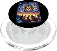 Cosmic Cat Constellation Magic Universe Kittens Moon PopSockets PopGrip for MagSafe