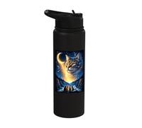 Cosmic Cat Constellation Magic Universe Kittens Moon Stainless Steel Insulated Water Bottle