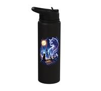 Cosmic Cat Constellation Magic Universe Kittens Moon Stainless Steel Insulated Water Bottle