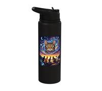 Cosmic Cat Constellation Magic Universe Kittens Moon Stainless Steel Insulated Water Bottle