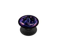 Cosmic Cat Cool Colorful Crescent Moon and Clouds Kitten PopSockets Adhesive PopGrip
