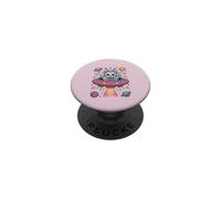 Cosmic Cat Crew in UFO Adventure Kawaii Space Art PopSockets Adhesive PopGrip