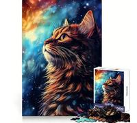 Cosmic Cat Dreams Jigsaw 1000 Pieces for Teenagers Reason Skill, Stress Relief Play, Enjoyable Challenge, Nice Art (50x75cm)