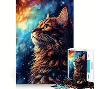 Cosmic Cat Dreams Jigsaw 1000 Pieces for Teenagers Reason Skill, Stress Relief Play, Enjoyable Challenge, Nice Art (50x75cm)