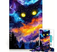 Cosmic Cat Galaxy Watcher Jigsaw Puzzles 1000 Pieces for Adults Mental Boost, Premium Print, Fun Challenge, (38x52cm)