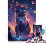 Cosmic Cat Jigsaw Puzzles 1000 Pieces for Adults Stress Reliever Difficult Challenge for is ideal as a gift for the whole family 38x26cm
