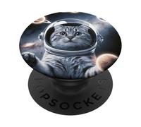 Cosmic Cat Juggling Planets PopSockets Adhesive PopGrip