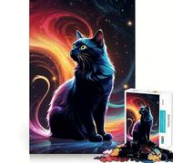 Cosmic Cat of Color 1000 Piece Jigsaws for Adults Puzzle Reason Skill, Rich Detail, Happy Challenge, Perfect Art (38x52cm)