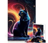 Cosmic Cat of Color 1000 Piece Jigsaws for Adults Puzzle Reason Skill, Rich Detail, Happy Challenge, Perfect Art (38x52cm)
