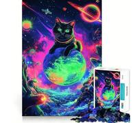 Cosmic Cat Planet 1000 Piece Puzzle For Teenagers Mental Sharp, Stress Relief Play, Family Game, Home Display (38x52cm)