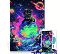 Cosmic Cat Planet Adult Jigsaw Puzzle1000 Pieces Brain Think, Sharp Detail, Real Challenge, Home Accent (50x75cm)