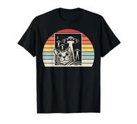 Cosmic Cat Retro UFO Explorer Alien T-Shirt