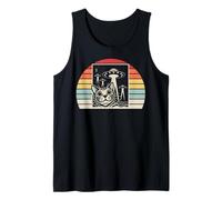 Cosmic Cat Retro UFO Explorer Alien Tank Top