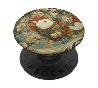 Cosmic Cat Ukiyo E Japanese Space Neko PopSockets Adhesive PopGrip