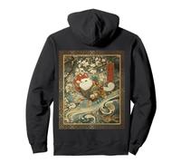 Cosmic Cat Ukiyo E Japanese Space Neko Pullover Hoodie