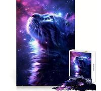 Cosmic Cat Universal Gaze 1000 Pieces Puzzles for Teenagers Stress Free, Accurate Edge, Happy Challenge, Game Night (38x52cm)