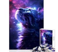 Cosmic Cat Universal Gaze Jigsaw 1000 Pieces for Teenagers Improve Overall Mental Performance Mindful Soothing Leisure Game (50x75cm)