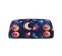 Cosmic Celestial Pattern Print Pencil Case, Pencil Pouch with Zipper, Portable Stationery Organizer pencil bag - Office Travel, Silver, One Size, Art Deco