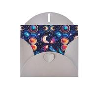 Cosmic Celestial Pattern Print Shimmer Blank Greeting Cards with Envelopes, Elegant DIY Invitations,Thank You Notes