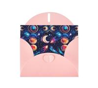 Cosmic Celestial Pattern Print Shimmer Blank Greeting Cards with Envelopes, Elegant DIY Invitations,Thank You Notes