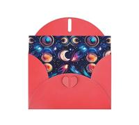 Cosmic Celestial Pattern Print Shimmer Blank Greeting Cards with Envelopes, Elegant DIY Invitations,Thank You Notes