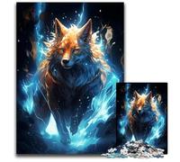 Cosmic Celestial White Fox Jigsaw Puzzle 1000 Pieces Wooden Jigsaw Puzzles for Adults Challenging Brain Teaser for Teenagers Family Game Night Fun 1000 PCS(75x50cm)
