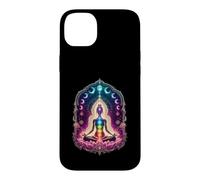 Cosmic Chakra Meditation Lotus Moon Phases Yoga Case for iPhone 14 Plus