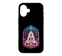 Cosmic Chakra Meditation Lotus Moon Phases Yoga Case for iPhone 16