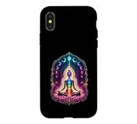 Cosmic Chakra Meditation Lotus Moon Phases Yoga Case for iPhone X/XS
