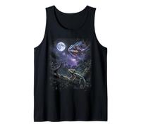 Cosmic Chameleon Howling At Moon Jungle Reptile Art Tank Top