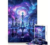 Cosmic Chess Game in Space Fantasy Art 1000 Piece Jigsaw Puzzle for Teenagers Focus Skill, Indoor Play, Fun Challenge, Home Art (38x52cm)